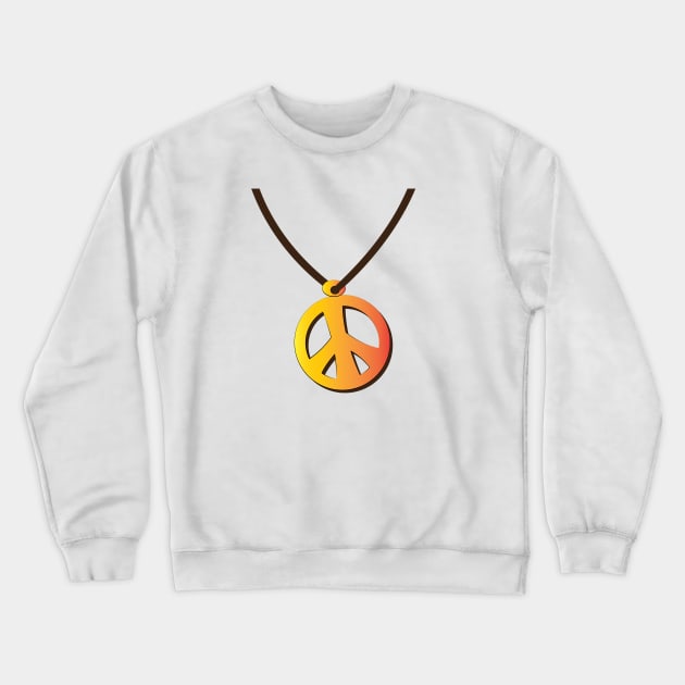 Peace Sign Necklace for Hippies Crewneck Sweatshirt by PauHanaDesign